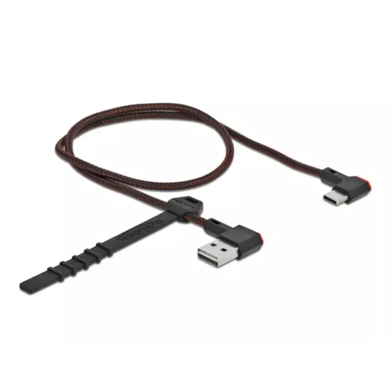 USB-kaabel DeLOCK EASY-USB 2.0 tüüp-A-pistik USB-C isasele 0,5 m must