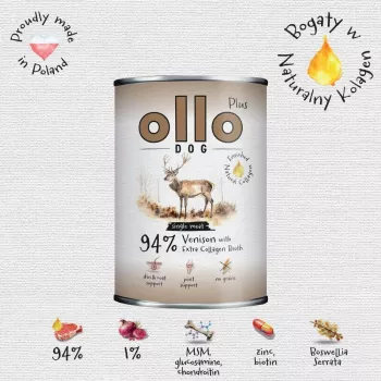 Ollo Plus Kolagen hirveliha 400g koeratoit
