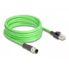 Võrgukaabel DeLOCK M12 kaabel D-kodeeritud 4 kontaktiga isane RJ45 isasele PUR (TPU) 5m