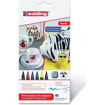 Marker Edding 4200 Must Sinine Pruun Roheline Punane Kollane 6 tk