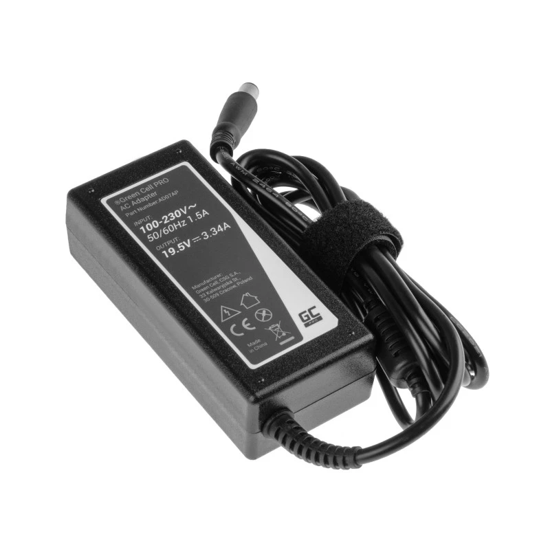 Green Cell AD07AP Laadija AC-adapter Dell 19.5V 3.34A 65W / 7.4mm-5.0mm