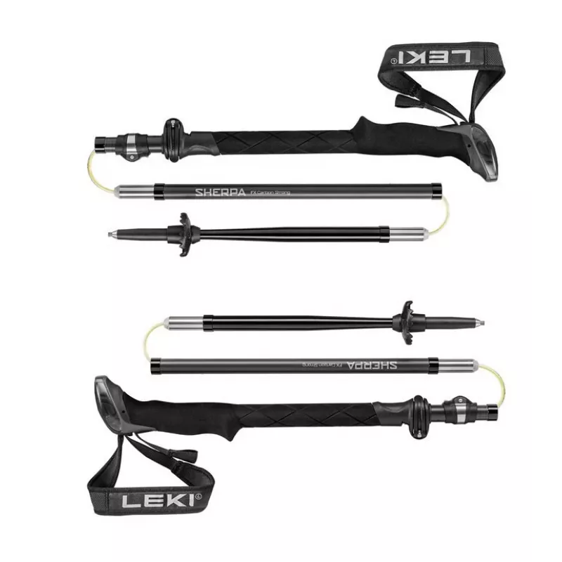 Matkakepid Leki Sherpa FX reguleeritavad 120–140 cm, must