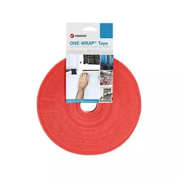 Velcro One Wrap Tape kaabliside — Velcro, mudel 25.16.6043; polüpropüleen, 25 000 mm × 13 mm, punane, 1 tk
