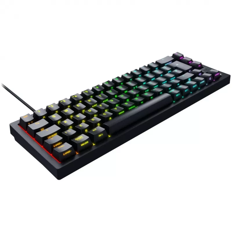 CHERRY K5V2 kompaktne klaviatuur mängimiseks USB QWERTY inglise must 67 klahvi RGB LED