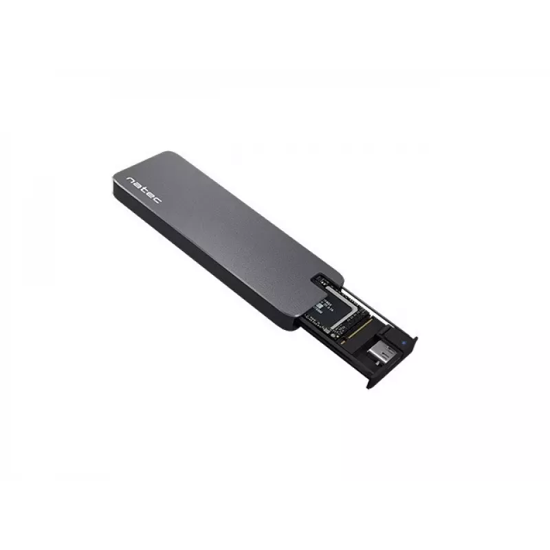 SSD-korpus NATEC Rhino M.2 NVMe must 2 TB USB USB-C, M.2 NVMe, USB 3.1 Gen 2, toetab 30 mm