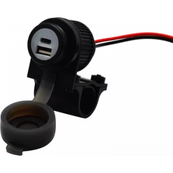 Albrecht Duo USB A+C pistikupesa mootorrattale 12/24V (73701)