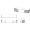 TV-kapp Cama Meble LARA 183x35x37 cm must matt sisseehitatud elektrikaminaga