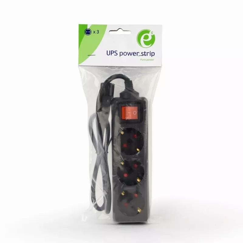 Gembird EG-PSU3-01 toitepikendus 0,6 m 3 vahelduvvoolu pistikupesa Siseruumides Must