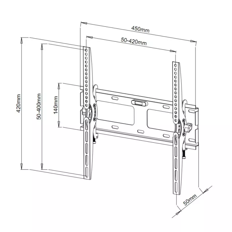 Techly 23-55-tolline seinakinnitus LED LCD-telerile, kallutatav, ICA-PLB 131M