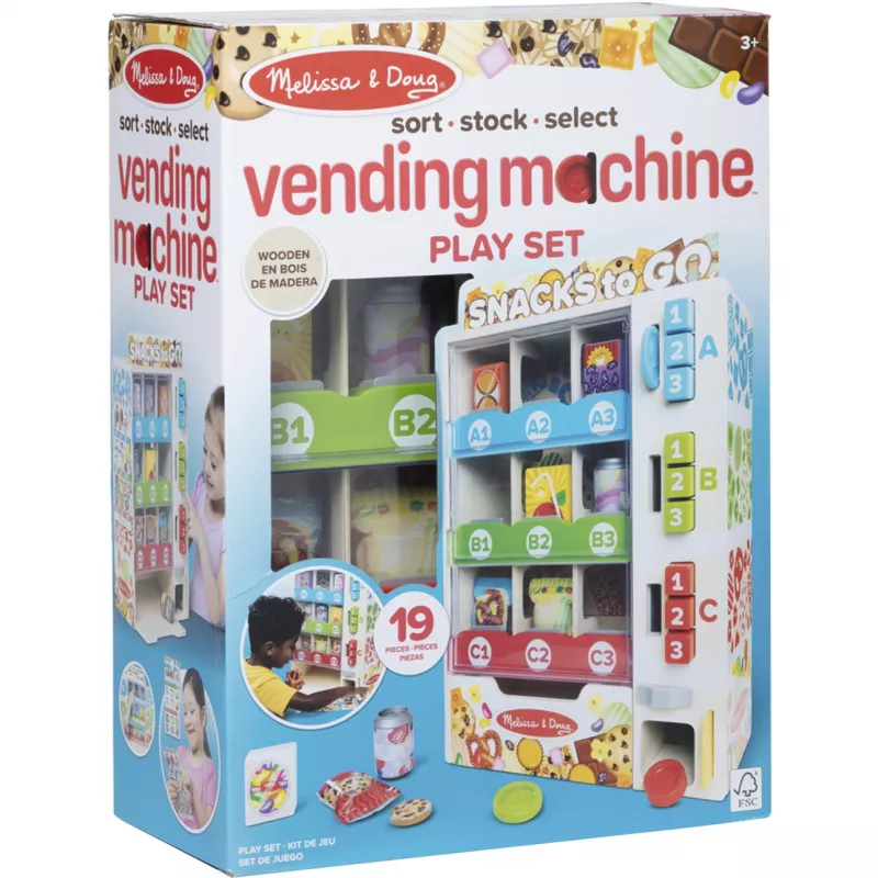 Melissa & Doug - Müügiautomaadi mängukomplekt puidust, poe mäng