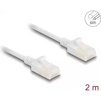 Võrgukaabel DeLOCK RJ45 Cat.6A pistik pistikusse 2 m valge