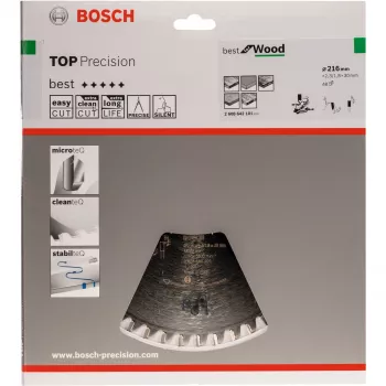 Ümmargune saeketas parim puidule, Ø 216mm, 48 hammast (ava 30mm, kapp- ja järkamissaagidele)