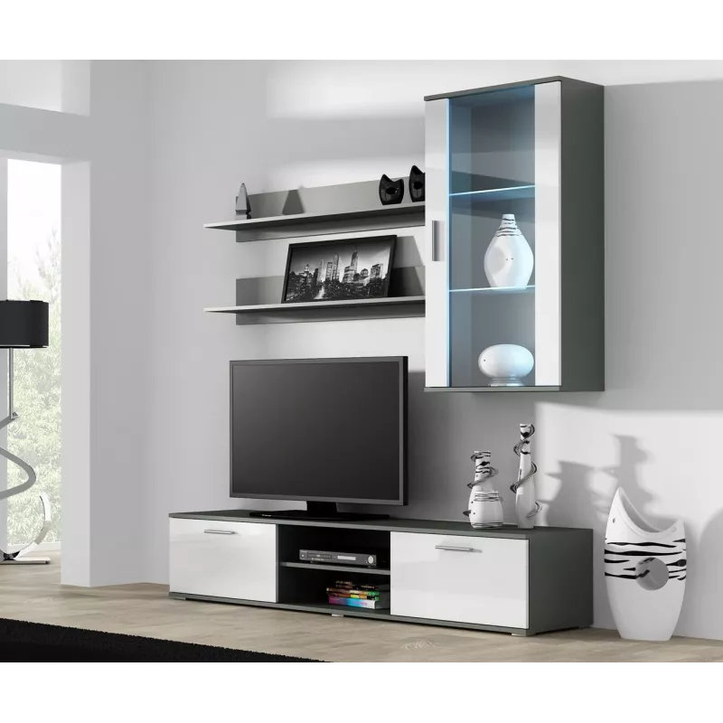 Cama TV-alus SOHO 180 hall/valge läikiv