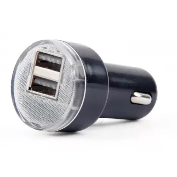 Autolaadija Gembird EG-U2C2A-CAR-02, 12–24 V sisend, 5 V/2,1 A väljund, 2× USB 2.0, must