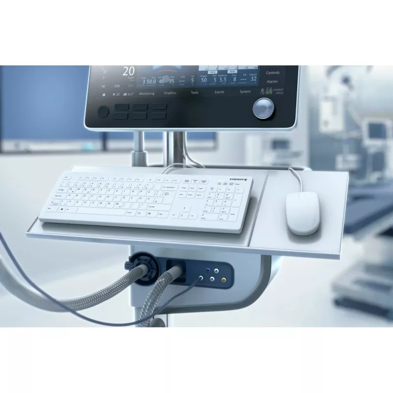 Contour Design Active Key Contour QuickClean meditsiiniline klaviatuur IP68 täissuuruses juhtmega valge DE C8112