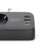 Pistikupesa DIGITUS 3-suunaline 2×USB-A ja 1×USB-C, 3 vahelduvvoolu pistikupesa tüüp E/F, 1,5 m kaabel, must
