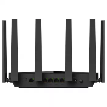 Cudy WR6500H lauamarsruuter — Kahesagedus 2,4/5 GHz, Wi‑Fi 7 (802.11be), 5765 Mbps, 2,5GbE LAN, 5x RJ-45, 3x3 antenni, must