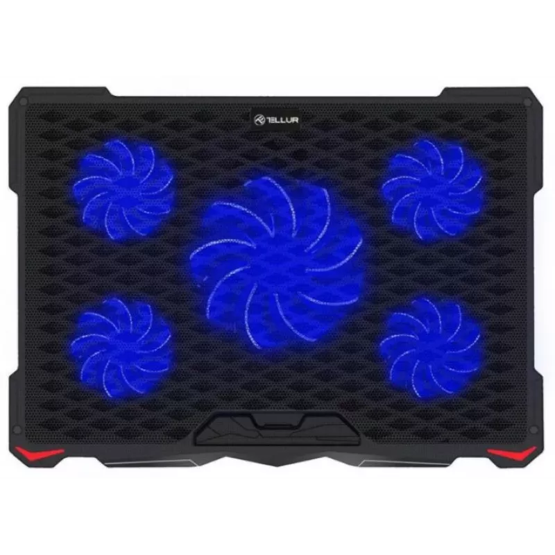 Tellur Jahutusalus Basic 17, 5 ventilaatorit, LED, Must
