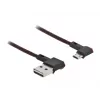 USB-kaabel DeLOCK EASY-USB 2.0 Type-A-pistik Micro-B isasele nurga all 0,2 m must