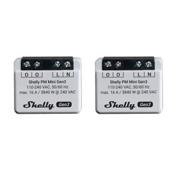 Nutikas lüliti Shelly PM Mini Gen3 1P juhtmevaba 110-240V
