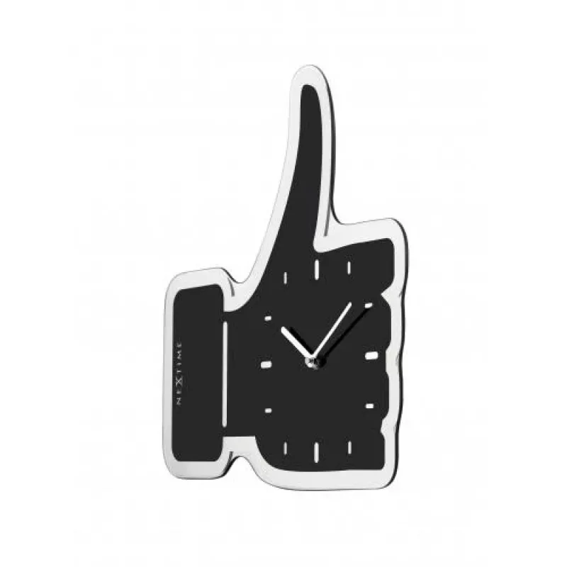 NeXtime kell 3072zw Thumbs up, 40,5x41 cm, seinakell, must/hõbedane