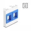 Sisestusraami lisatarvik DELOCK 81557 — plastist võtmeelemendi raam, 45×45×17,5 mm, sinine/valge