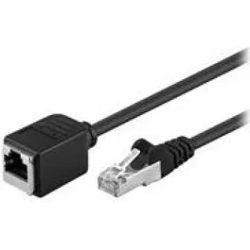 Goobay CAT 5e pikenduskaabel F/UTP, must, 15 m - vaskmaterjal, RJ45-pistik (8P8C) RJ45-pesa (8P8C) (73390)