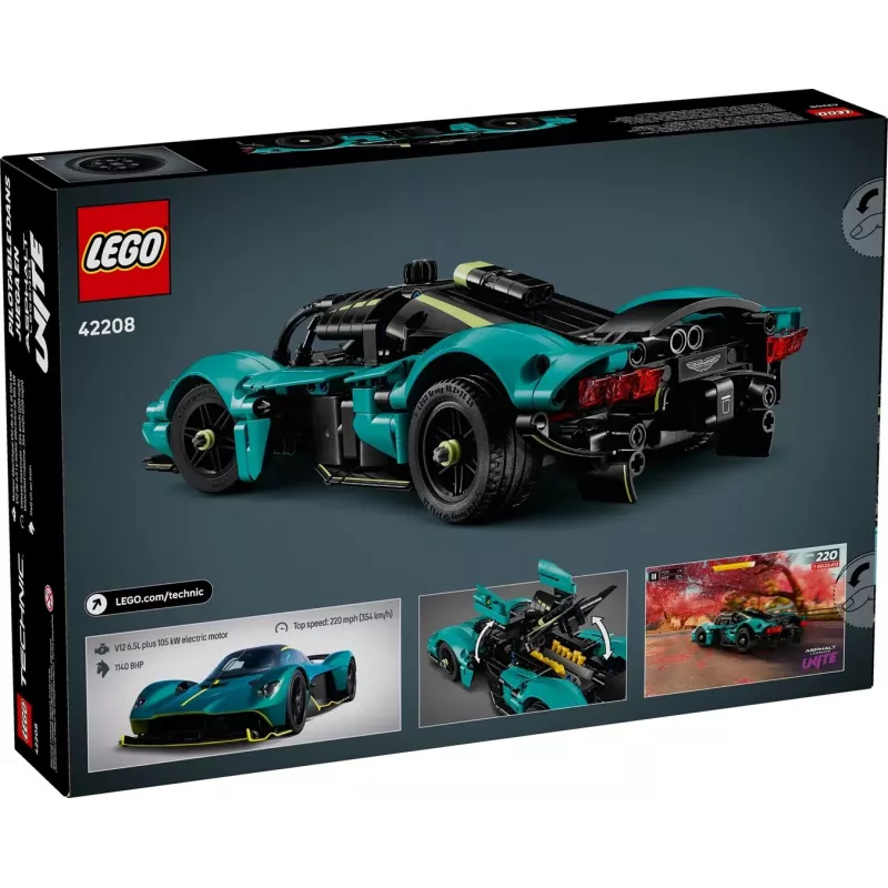LEGO Technic komplekt Aston Martin Valkyrie mudel 1:8 mõõtkavas, 707 detaili, soovitatav vanus 9+