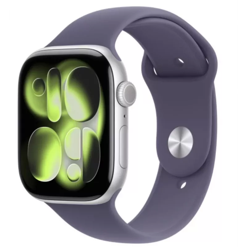 Apple Watch Series 11 GPS + Cellular 42mm hõbedane alumiiniumkorpus lilla udu spordirihmaga - M/L