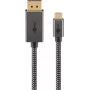 Goobay USB-C - DisplayPort - põimitud kaabel 4K @ 60 Hz 3 m must Hõbedane - -Pistik (75709)