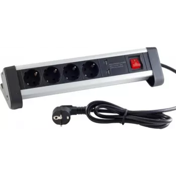 Pikendusjuhe S/CONN 60317 1,5 m 4 vahelduvvoolupesa Siseruumidesse Must Valge