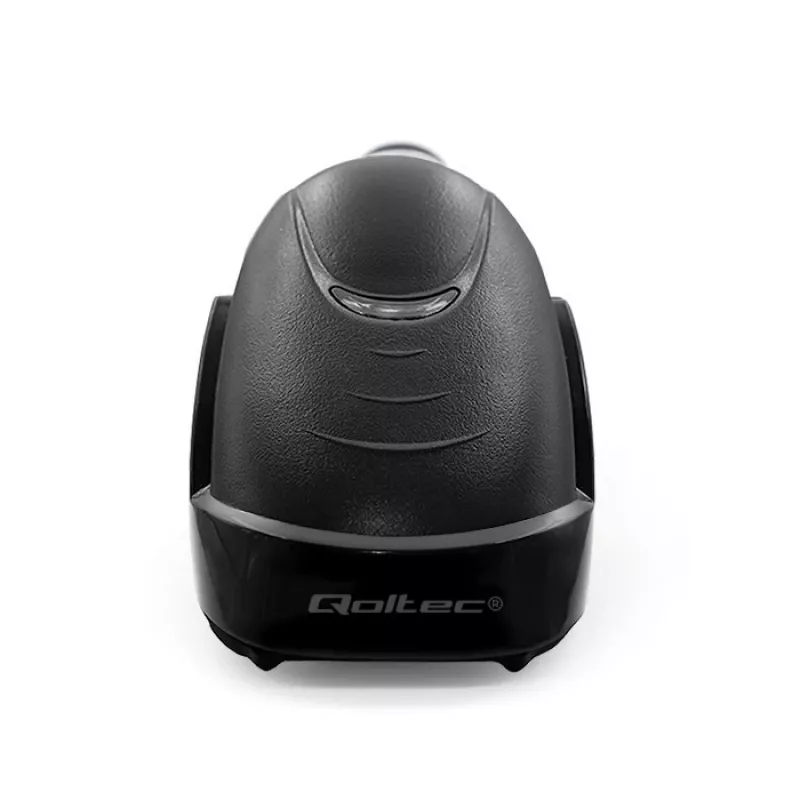Käeshoitav juhtmega 1D/2D vöötkoodiskanner QOLTEC 50853 — USB, ABS-korpus, 1,65 m kaabel, 97×65×167 mm, 105 g