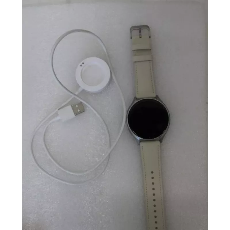 VÄLJA MÜÜDUD. Xiaomi Watch 2 Titan titaankorpuse ja valge nahkrihmaga | VÄLJA MÜÜDUD. Xiaomi Watch 2 Titan | Nutikell | GPS (satelliit) | AMOLED | 1,43 tolli | KASUTATUD, KRIMUD EKRANIL A