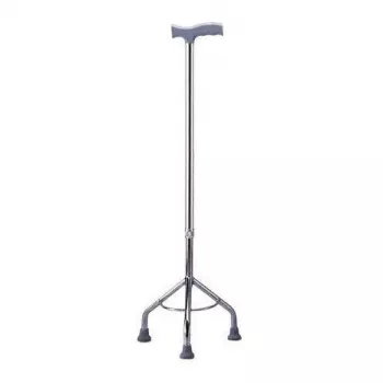 Taastusravi kolmejalgne käimiskepp MDH reguleeritava kõrgusega 73–95,5 cm, alumiiniumist ja terasest, hõbedane, maksimaalne koormus 100 kg