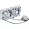 Vedelikjahutuskomplekt Cooler Master MasterLiquid 240L Core ARGB Valge — 240 mm radiaator, 120 mm ventilaatorid, toetab LGA1700/AM5/AM4 ja vanemaid pesasid