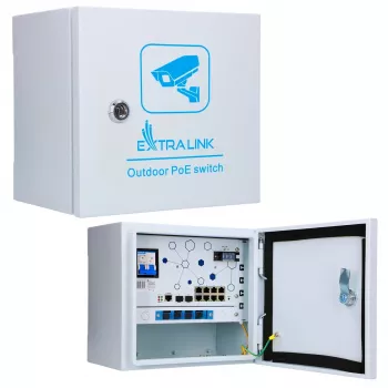 Hallatav kommutaator Extralink Minos 8x RJ45 1000Mbps PoE 200W L2