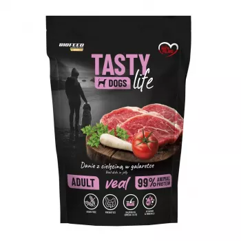 Märg koeratoit BIOFEED Tasty Life Vasikaliha — 90% vasikaliha, 500 g kott, teraviljavaba, täisväärtuslik sööt