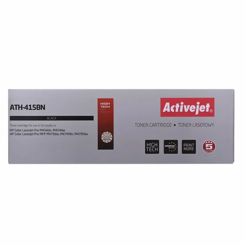 Activejet ATH-415BN toonerikassett (HP 415A W2030A asendus; Supreme; 2,400 lehekülge; must) koos kiibiga