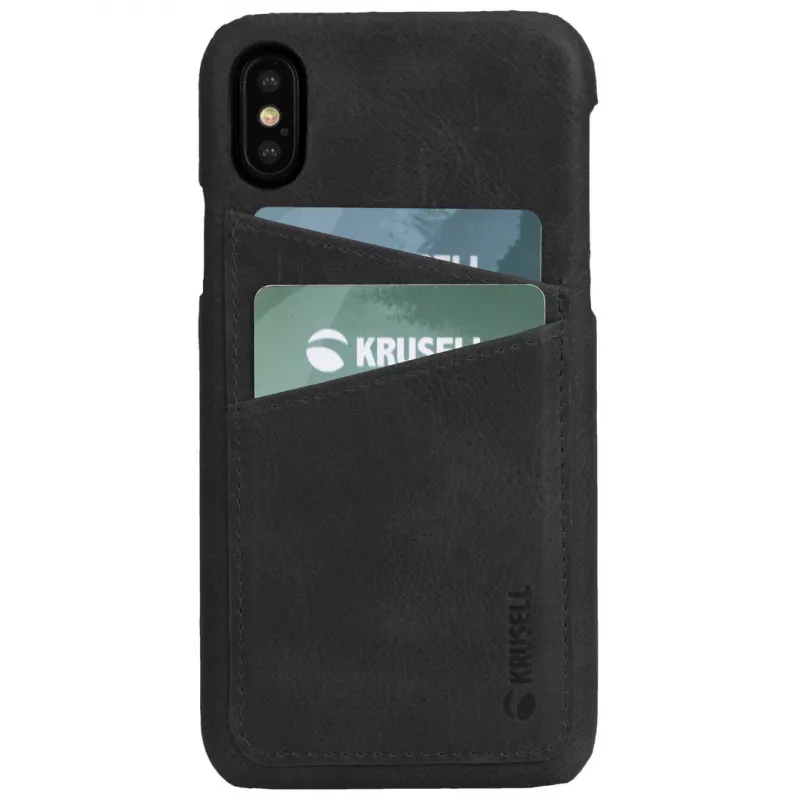 Krusell Sunne 2 kaardikate iPhone XS Max jaoks, must