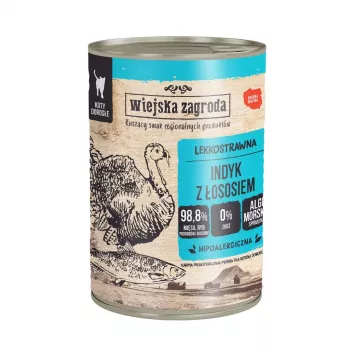 WIEJSKA ZAGRODA Kalkun lõhega - märg kassitoit - 400g