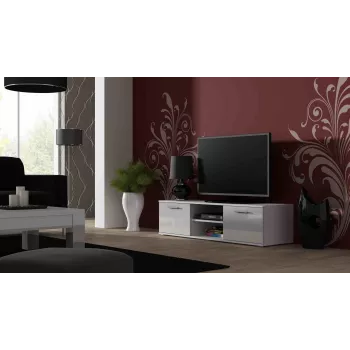Cama TV-alus SOHO 140 valge/valge läikiv