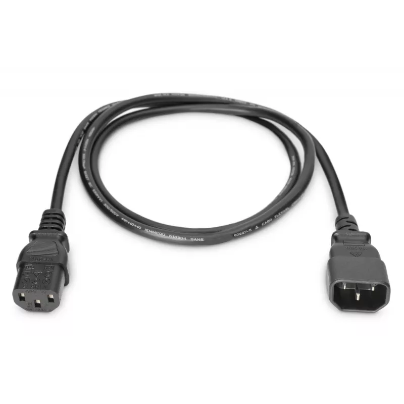 Digitus ASSMANN - toite pikenduskaabel - IEC 60320 C14 toite IEC 60320 C13 - AC 250 V - 1,2 m - Vormitud - Must (AK-440201-012-S)