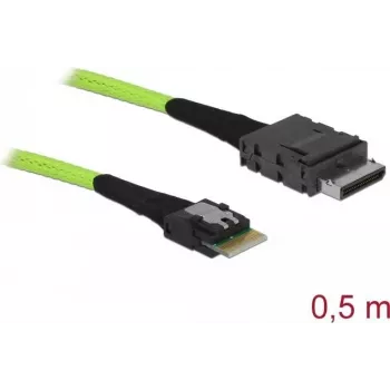 SAS-kaabel DeLOCK 85801 0,5 m 32 Gbit/s must roheline