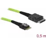 SAS-kaabel DeLOCK 85801 0,5 m 32 Gbit/s must roheline
