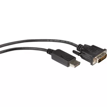 ROLINE - Videokaabel - DisplayPort (M) - DVI-D (M) - 1 m (DisplayPort 1.1) - pöidlakruvid - must (11.04.5771)
