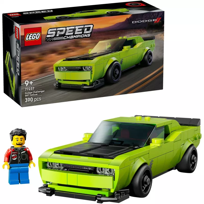 Ehitusmänguauto LEGO Speed Champions Dodge Challenger SRT Hellcat 77237 — 390 tükki, 1 minifiguur, vanus 9+