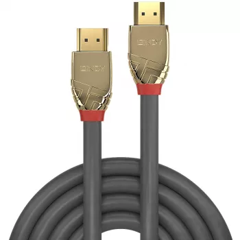 Lindy 10 m standardne HDMI-kaabel, Gold Line, 10 m, HDMI tüüp A (standardne), HDMI tüüp A (standardne), 4096 x 2160 pikslit, kuldne, hall