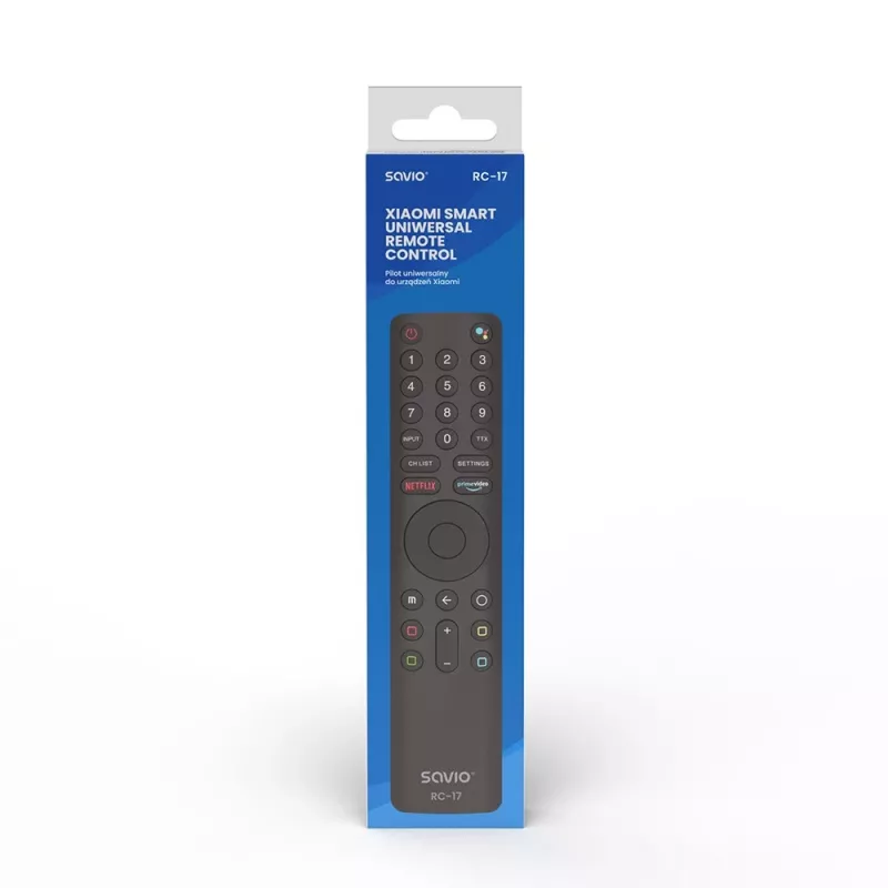 SAVIO RC-17 TV kaugjuhtimispult IR/Bluetooth, toetab 20 seadet, 10 m ulatus, must