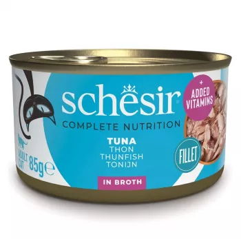 Märg kassitoit Agras Pet Foods Schesir toiduvees — Tuunikala 85 g, Täiskasvanud, 13% valku, 2,5% rasva