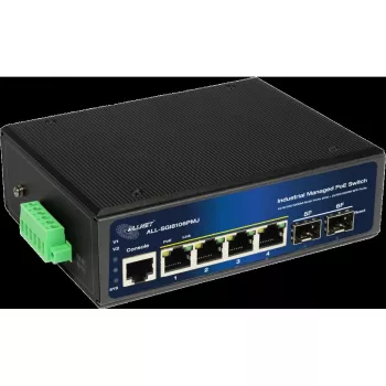 Hallatav tööstuslik PoE-lüliti ALLNET ALL-SGI8106PMJ 4 PoE + 2 üleslingiporti